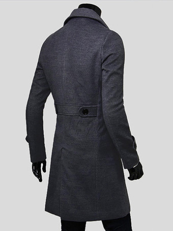 メンズスーツ ダブルブレスト ターンダウンカラー シック スリムフィット マキシコート