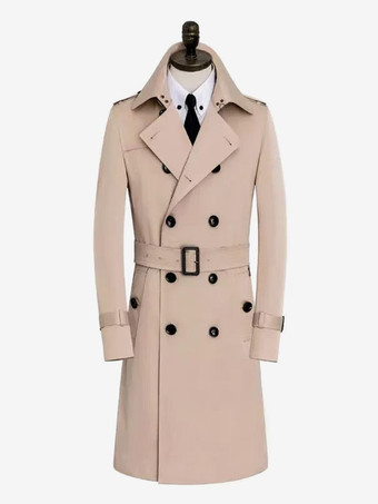 アイボリー 英国風ウィンドブレーカー ミドル丈 スリム ビジネス ウィンドブレーカー 防風ジャケット メンズ コート