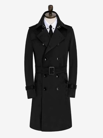 ブラック 英国風ウィンドブレーカー ミドル丈 スリム ビジネス ウィンドブレーカー 防風ジャケット メンズ コート