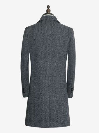 メンズスーツコート ターンダウンカラー シングルブレスト 長袖コート