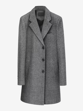 メンズスーツコート ターンダウンカラー シングルブレスト 長袖コート