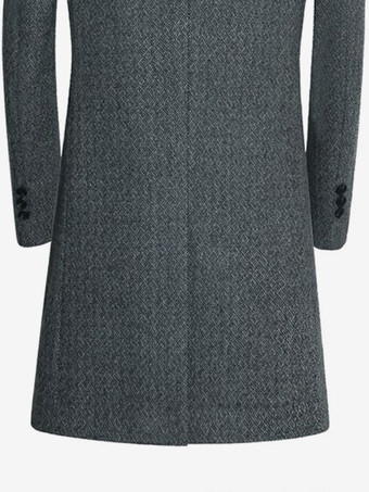 メンズスーツコート ターンダウンカラー シングルブレスト 長袖コート