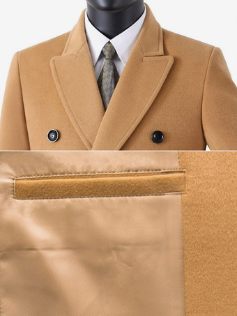 メンズスーツコート ダブルブレスト ターンダウンカラー カジュアル ブラックコート