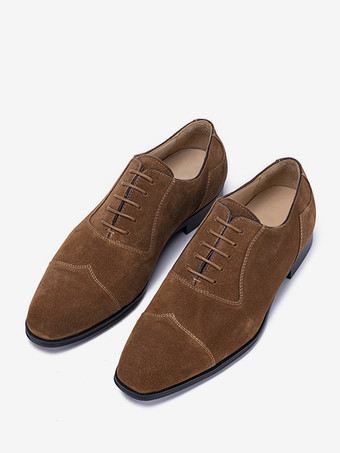 男性用ドレスシューズ 高品質ラウンドトゥ 牛革 レースアップ ドレス オックスフォード プロム ウェディングシューズ