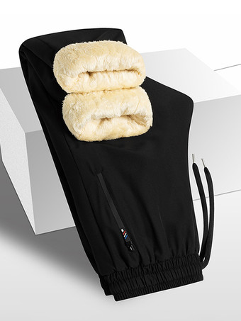 厚手のラムベルベットメンズコットンパンツ 大きいサイズパンツ ゆったり 防水 防風 スウェットパンツ