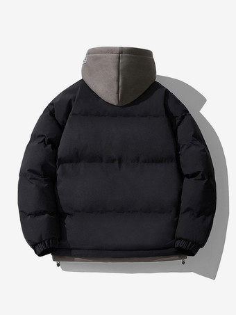 メンズ ゆったり コットンジャケット カップル 無地 フード付き 厚手 コットンジャケット コットンコート