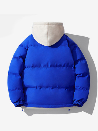 メンズ ゆったり コットンジャケット カップル 無地 フード付き 厚手 コットンジャケット コットンコート