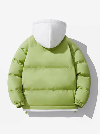 メンズ ゆったり コットンジャケット カップル 無地 フード付き 厚手 コットンジャケット コットンコート