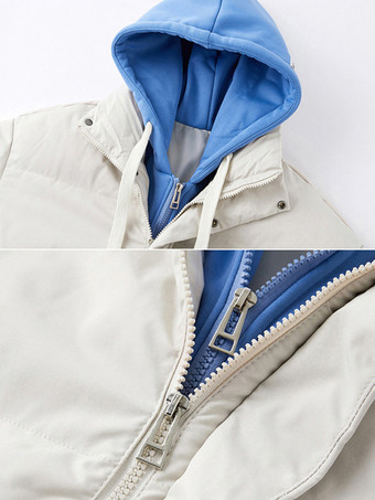 メンズ ゆったり コットンジャケット カップル 無地 フード付き 厚手 コットンジャケット コットンコート