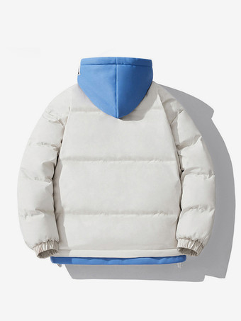 メンズ ゆったり コットンジャケット カップル 無地 フード付き 厚手 コットンジャケット コットンコート