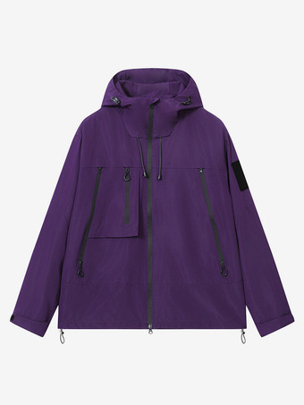 パープル 男性用アウトドアジャケット メンズジャケット トレンディなウィンドブレーカー カジュアル カップルジャケット