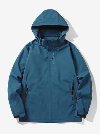 ブルー メンズ カジュアル 長袖 パーカー ジップ付き フード付き ジャケット