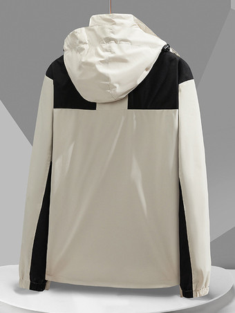 メンズジャケット フード付き カラーブロック ウィンドブレーカー