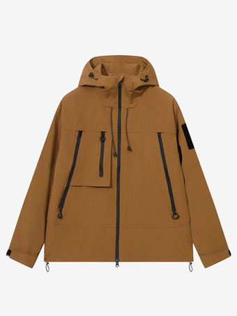 ブラウン 男性用アウトドアジャケット メンズジャケット トレンディなウィンドブレーカー カジュアル カップルジャケット