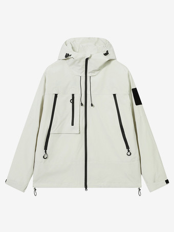 アイボリー 男性用アウトドアジャケット メンズジャケット トレンディなウィンドブレーカー カジュアル カップルジャケット