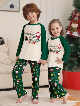 家族で揃うクリスマスパジャマ カップル用 大人用 ポリエステル クリスマス柄 パンツ トップ