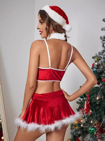 クリスマス レッド チョーカー スカート トップ コスチューム