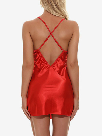 クリスマス レッドドレス ベビードール シュミーズ コスチューム 寝巻き