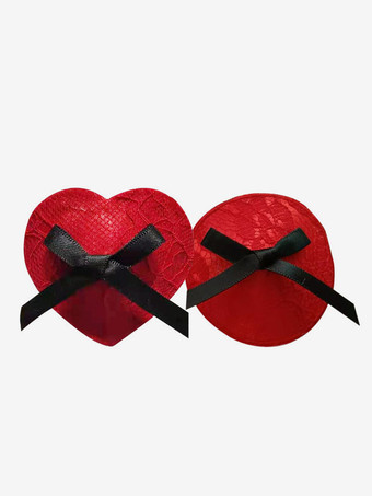 RotPasties Urlaub Sexy Spitze Weihnachten Muster Schleifen Rot Nippel Abdeckung