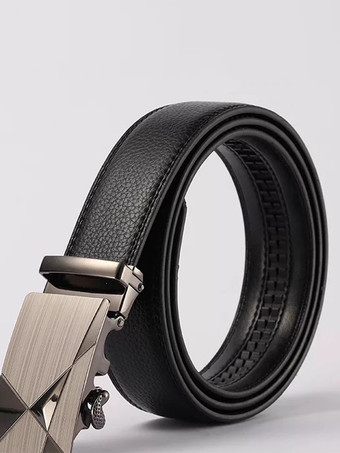 シルバー 新郎の付添人ベルト 自動バックル ズボンベルト ビジネス メンズ 新郎のベルト