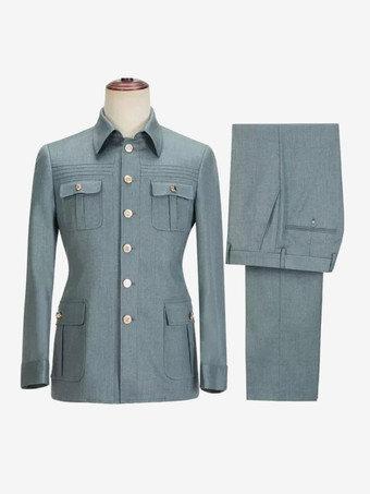 スレートグレー プラスサイズのビジネススーツ、新郎と新郎の付添人、ウェディングバンケットドレススーツ