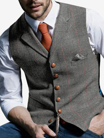グレイメンズスーツベスト メンズカジュアルベスト 新郎と新郎の付添人用スリムベスト