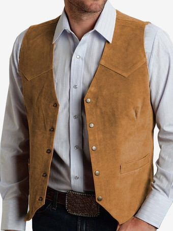 ブラウンメンズスーツベスト メタルバックル スエードベスト ビジネス スリムフィットベスト