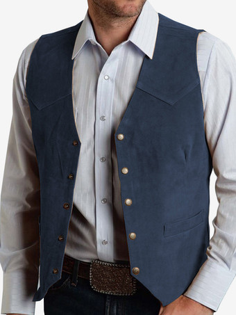 ダークネイビーメンズスーツベスト メタルバックル スエードベスト ビジネス スリムフィットベスト