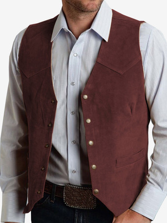 ワインレッド メンズスーツベスト メタルバックル スエードベスト ビジネス スリムフィットベスト