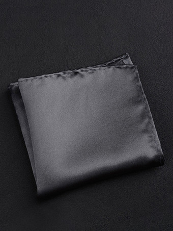 ダークグレー メンズスーツポケットチーフスカーフ メンズシャツハンカチ シルクスカーフ