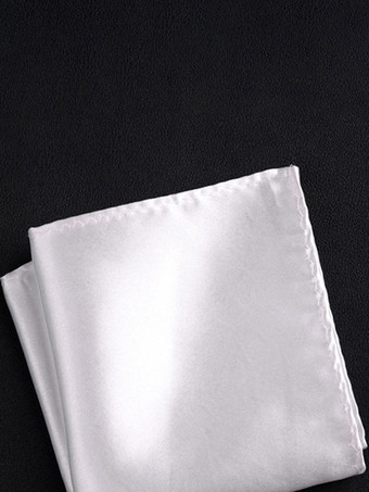 ホワイト メンズスーツポケットチーフスカーフ メンズシャツハンカチ シルクスカーフ