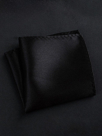 ブラック メンズスーツポケットチーフスカーフ メンズシャツハンカチ シルクスカーフ