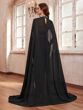 Robe de soirée en mousseline de soie longueur cheville robe de bal décolleté conçu perles robes de fête sociales