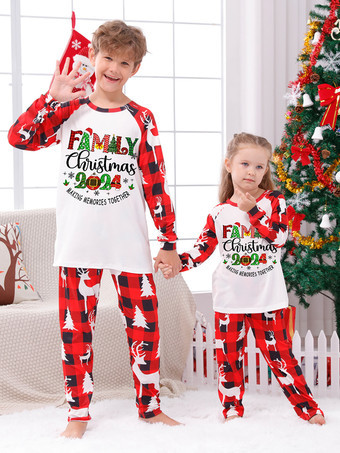 家族で揃うクリスマスパジャマ 大人用 子供用 ポリエステル クリスマス柄 トップパンツ