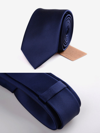 ダークネイビーメンズネクタイ 6cm ナローバージョン フォーマルウェア ビジネス ウェディング ピュアタイ