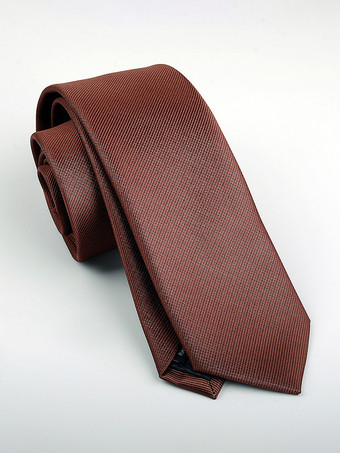 ブラウン メンズネクタイ 6cm ナローバージョン フォーマルウェア ビジネス ウェディング ピュアタイ