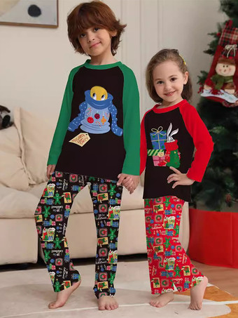 家族で揃うクリスマスパジャマ カラフルなカップルの大人用クリスマス柄パンツトップ