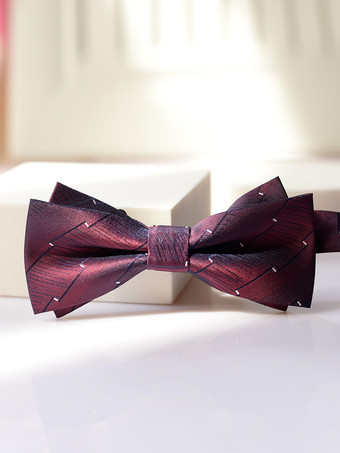 ダークレッド男性用蝶ネクタイ 新郎と新郎の付添人 ウェディングスーツ シャツ 蝶ネクタイ ドレスアクセサリー