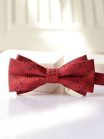 レッド男性用蝶ネクタイ 新郎と新郎の付添人 ウェディングスーツ シャツ 蝶ネクタイ ドレスアクセサリー