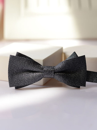 ブラックシルバートレンドの蝶ネクタイ、男性用、ウェディングスーツ、シャツ、蝶ネクタイ、ドレスアクセサリー