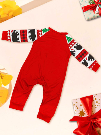 Pyjama de Noël rouge assorti pour toute la famille haut et pantalon à motifs de Noël pour bébé et adulte