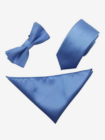 ライトスカイブルーネクタイセット ブラック メンズ スクエア スカーフ ポケット ボタン シック スーツアクセサリー