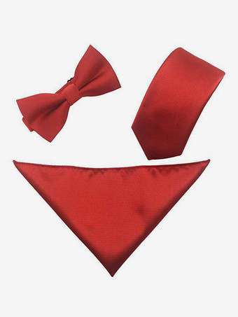 レッド ネクタイセット ブラック メンズ スクエア スカーフ ポケット ボタン シック スーツアクセサリー