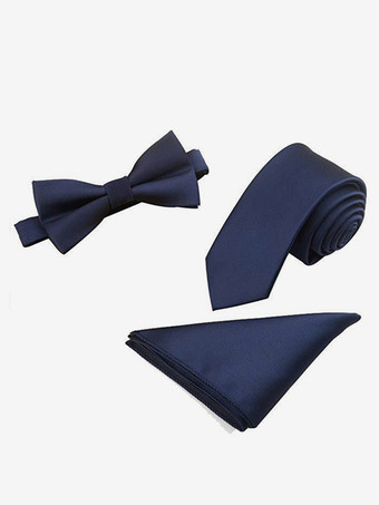 ダークネイビーネクタイセット ブラック メンズ スクエア スカーフ ポケット ボタン シック スーツアクセサリー