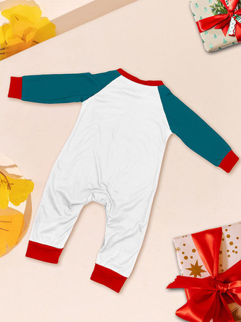 ファミリークリスマスパジャマ 大人用 子供用 ブルー ホワイト クリスマス柄 パンツ トップ