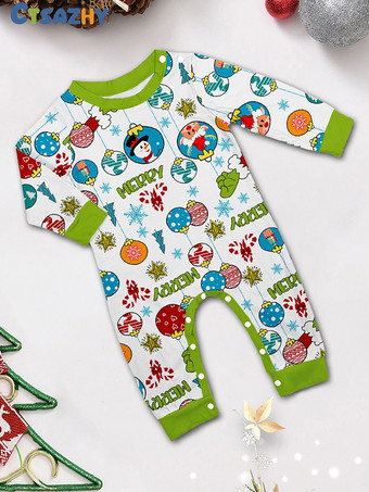 ファミリークリスマスパジャマ ベビー用 大人用 クリスマス柄トップパンツ