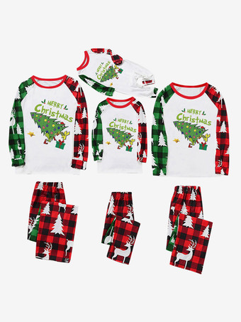 ホワイトクリスマスお揃いファミリーパジャマ 大人用 子供用 クリスマス柄