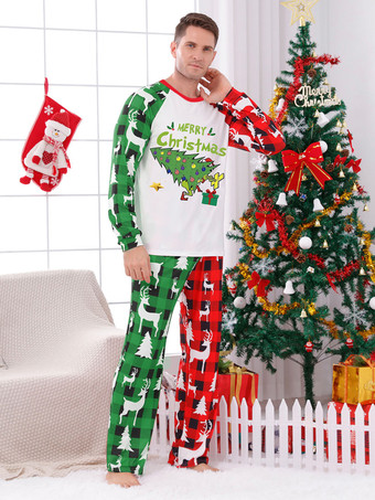 ホワイトクリスマスお揃いファミリーパジャマ 大人用 子供用 クリスマス柄