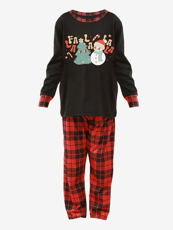 家族で揃うクリスマスパジャマ チェック柄 子供用 クリスマス柄パンツ トップス