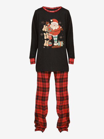 家族で揃うクリスマスパジャマ チェック柄 子供用 クリスマス柄パンツ トップス